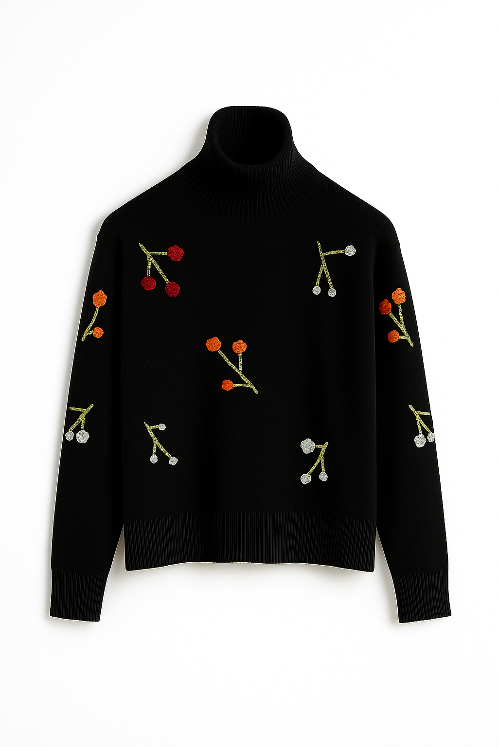 Suéter floral negro