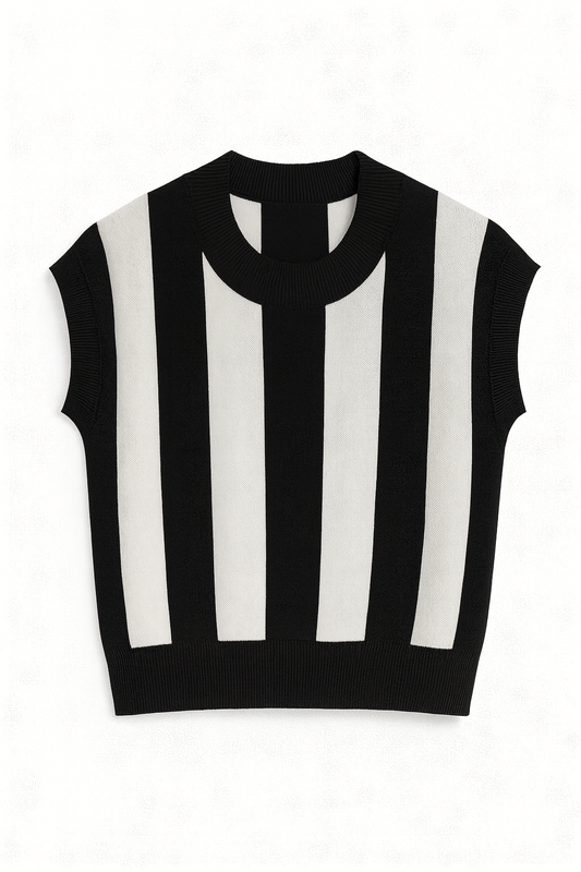 Blusa rayas negras y marfil