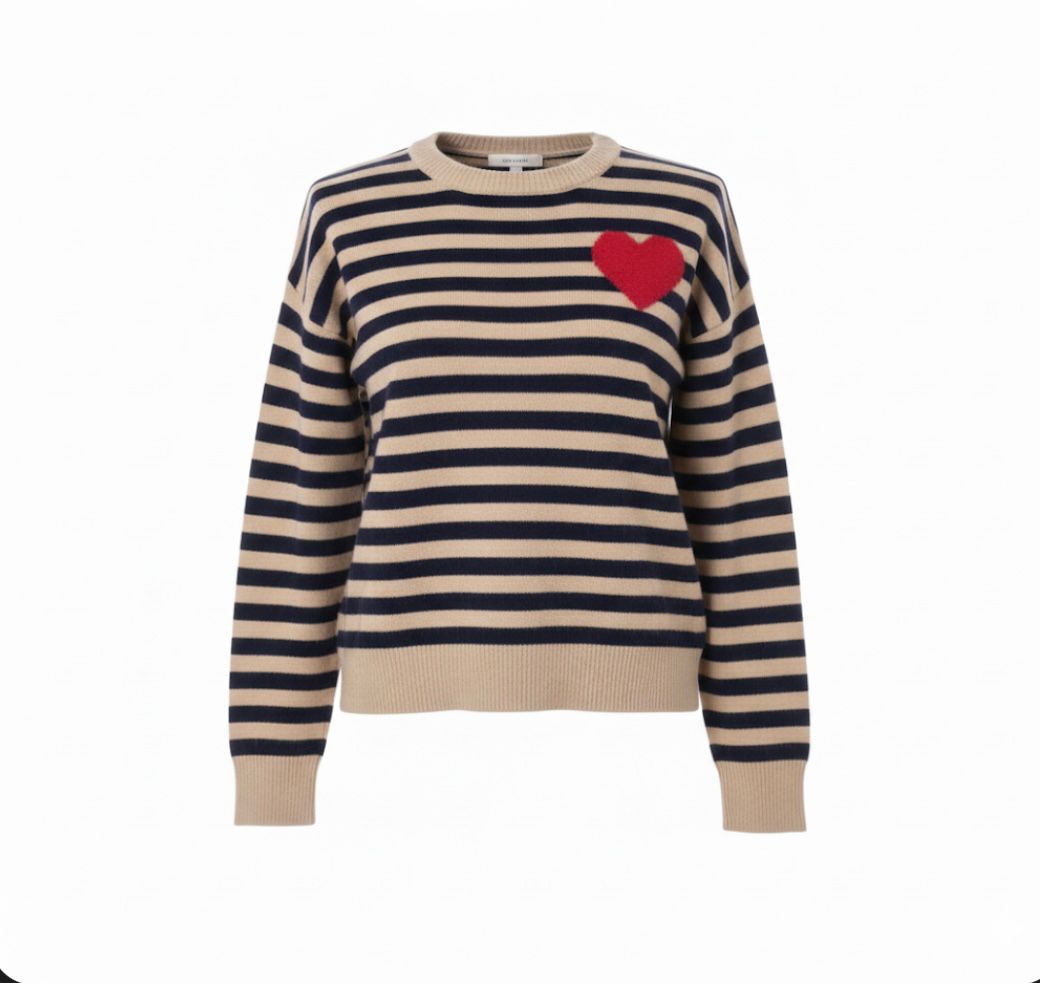 Suéter rayas beige y negro