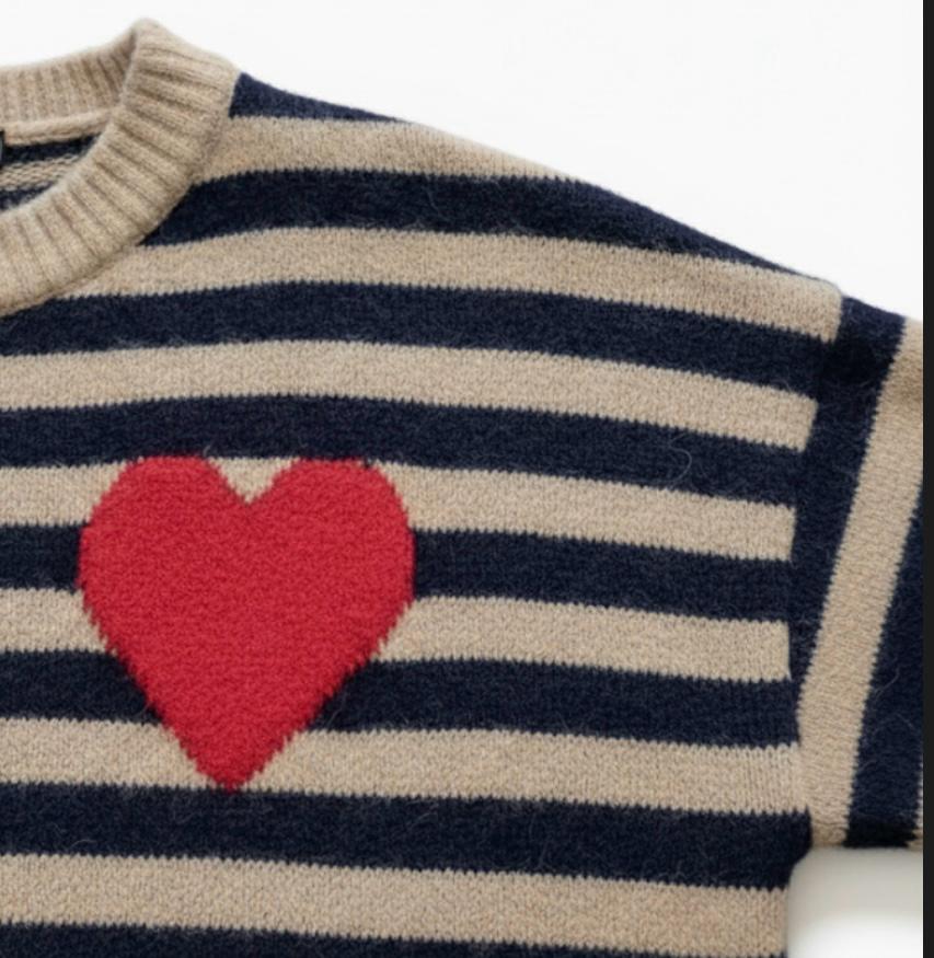 Suéter rayas beige y negro