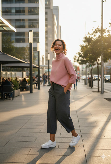 Suéter de punto top blush