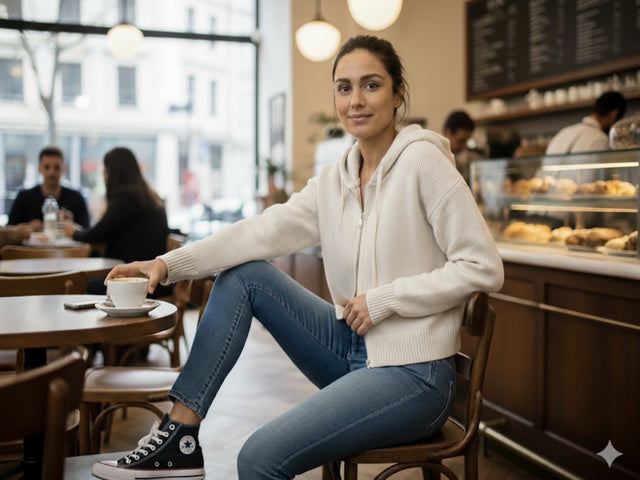 Hoodie de punto doble cierre